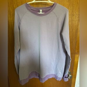 Lululemon Restless pullover, lavender strip, size 14